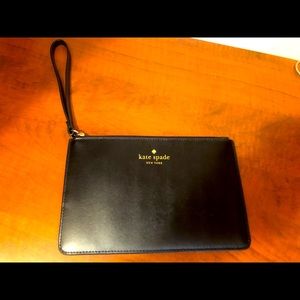 Kate Spade black wristlet with zipper